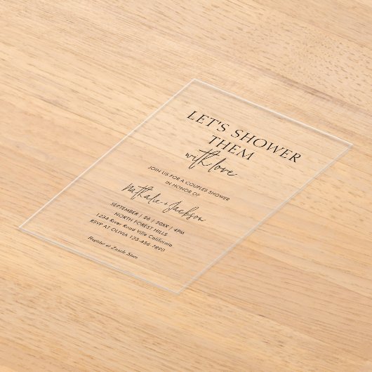 Invitations En Acrylique Douchons-les avec amour | Boho Shower Bridal (Poser)