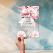 Invitations En Acrylique Doux 16 boucles d'aquarelle rose clair