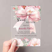 Invitations En Acrylique Doux 16 boucles d'aquarelle rose clair (In situ (ordinateur de poche))