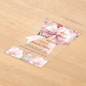 Invitations En Acrylique Doux 16 boucles d'aquarelle rose clair (Poser)