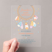 Invitations En Acrylique Dreamcatcher Boho Baby Premier anniversaire Transp (In situ (ordinateur de poche))