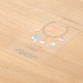 Invitations En Acrylique Dreamcatcher Boho Baby Premier anniversaire Transp (Poser)
