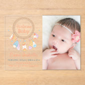 Invitations En Acrylique Dreamcatcher New Baby Newborn Birth Announcement (Recto)