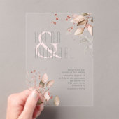 Invitations En Acrylique Dreamy Foliage Mariage Blush Pink ID817 (In situ (ordinateur de poche))