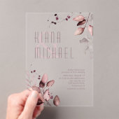 Invitations En Acrylique Dreamy Foliage Mariage Bourgogne ID817 Acrylique I (In situ (ordinateur de poche))