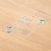 Invitations En Acrylique Dreamy Greenery Mariage Green/Blue ID817 (Poser)