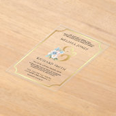 Invitations En Acrylique Dreamy Soft Blue Pink Floral Wedding (Poser)