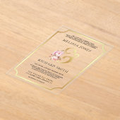 Invitations En Acrylique Dreamy Soft Pink Floral Gold Wedding (Poser)