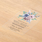 Invitations En Acrylique Dusty Blue and Pink Floral Wedding (Poser)