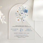 Invitations En Acrylique Dusty Blue Boho Wildflower Wedding