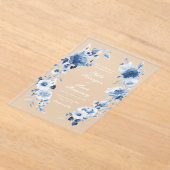 Invitations En Acrylique Dusty Blue Floral Acrylic Wedding (Poser)