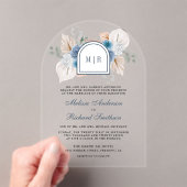 Invitations En Acrylique Dusty Blue Floral Boho Pampas Wedding (In situ (ordinateur de poche))