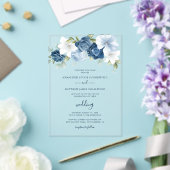 Invitations En Acrylique Dusty Blue Floral Mariage botanique (Insitu (Mariage))