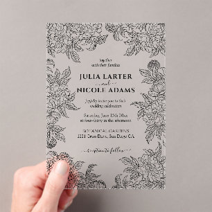 Invitations En Acrylique Dusty Brunt Orange Peony Flowers Mariage de automn