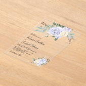 Invitations En Acrylique Dusty Pastel Purple Floral Wedding (Poser)