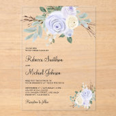 Invitations En Acrylique Dusty Pastel Purple Floral Wedding (Recto)