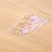 Invitations En Acrylique Dusty Pink Bow ⎮Modern Elegant Bridal Shower (Poser)