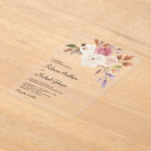 Invitations En Acrylique Dusty Pink Ivory Floral Wedding (Poser)