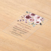 Invitations En Acrylique Dusty Pink Roses Wedding (Poser)