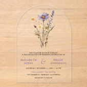 Invitations En Acrylique Dusty Purple Boho Wildflower Wedding (Recto)