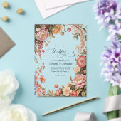 Invitations En Acrylique Dusty Sage, Soft Peach & Warm Sand Floral Wedding (Insitu (Mariage))