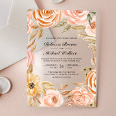 Invitations En Acrylique Earthy Floral Fall Autumn Wedding