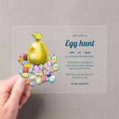 Invitations En Acrylique Easter Chick and the Golden Easter Egg (In situ (ordinateur de poche))