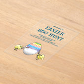 Invitations En Acrylique Easter chicks paint the Easter egg (Poser)