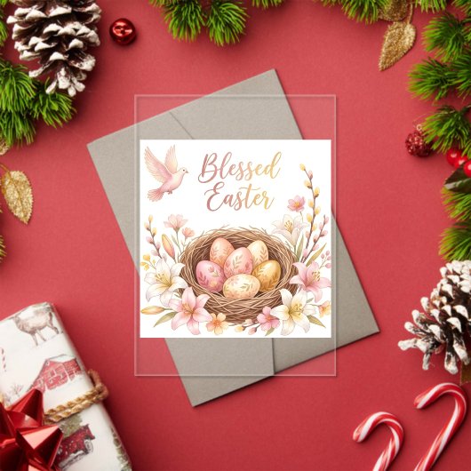 Invitations En Acrylique Easter Nest with Eggs (Insitu (vacances))