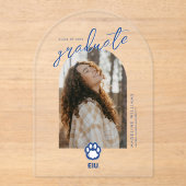 Invitations En Acrylique Eastern Illinois Panthers Empreinte de patte & EIU (Recto)