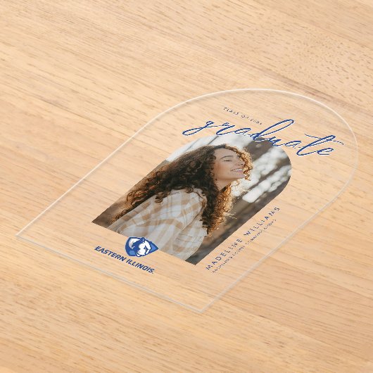 Invitations En Acrylique Eastern Illinois Panthers Head and Wordmark Logo (Poser)