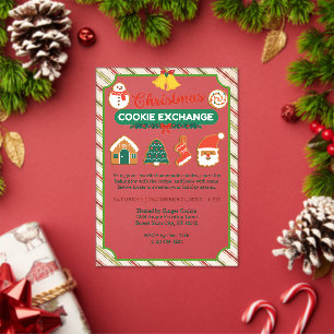 Invitations En Acrylique Échange de biscuits de Noël et fête de permutation