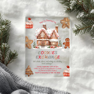 Invitations En Acrylique Échange de cookies de Noël   Vacances colorées