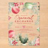 Invitations En Acrylique Échange d'ornement festif Noël (Recto)