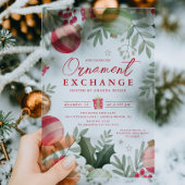 Invitations En Acrylique Échange d'ornements de Noël