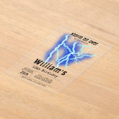 Invitations En Acrylique Éclair Électricité Tonnerre orage Anniversaire (Poser)