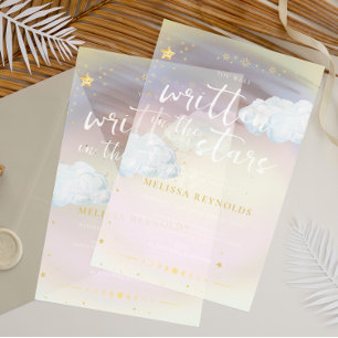 Invitations En Acrylique Écrit dans les Étoiles   Baby Shower Arc-en-Ciel e