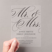 Invitations En Acrylique Écriture Calligraphique Élégante Mr & Mrs Script (In situ (ordinateur de poche))