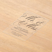 Invitations En Acrylique Écriture Calligraphique Élégante Mr & Mrs Script (Poser)