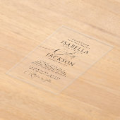 Invitations En Acrylique Écriture Moderne Mariage Noir Chic Clair (Poser)