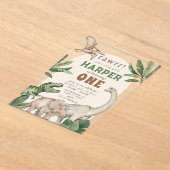 Invitations En Acrylique Editable "AGE" Dinosaurs Trex Wild Birthday (Poser)