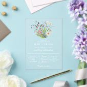 Invitations En Acrylique Effacer le Mariage Fleur sauvage moderne transpare (Insitu (Mariage))
