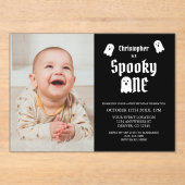 Invitations En Acrylique Éffrayant un 1er anniversaire (Recto)