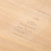 Invitations En Acrylique Elaine Monogram Mariage élégant Enregistrer la dat (Poser)