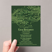 Invitations En Acrylique Electronique Ordinateur Circuit Board Bar Mitzvah (In situ (ordinateur de poche))