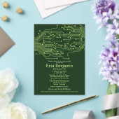 Invitations En Acrylique Electronique Ordinateur Circuit Board Bar Mitzvah (Insitu (Mariage))