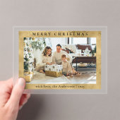 Invitations En Acrylique Elegan Stylish Faux Gold | Photo Christmas Card (In situ (ordinateur de poche))