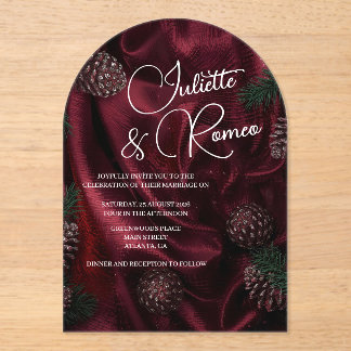 Invitations En Acrylique Élégance Bourguignonne