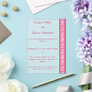Invitations En Acrylique Élégance Chinoise dans un Mariage Acrylique Frambo