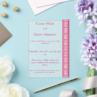 Invitations En Acrylique Élégance Chinoise dans un Mariage Acrylique Frambo